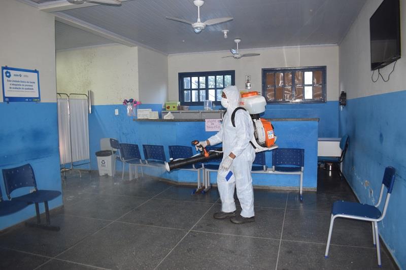 Vigilância Sanitária realiza ação de desinfecção nas Unidades de Saúde e no Centro de Testagem Covid-19